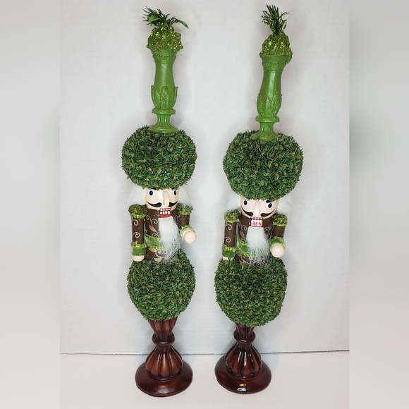 Nutcracker Topiary Set Of 2 - Picture 1 of 7